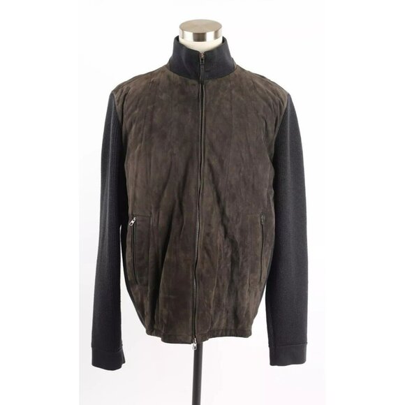$3,995 Ermenegildo Zegna Suede Bomber Jacket SZ 60/50 Brown LNWOT